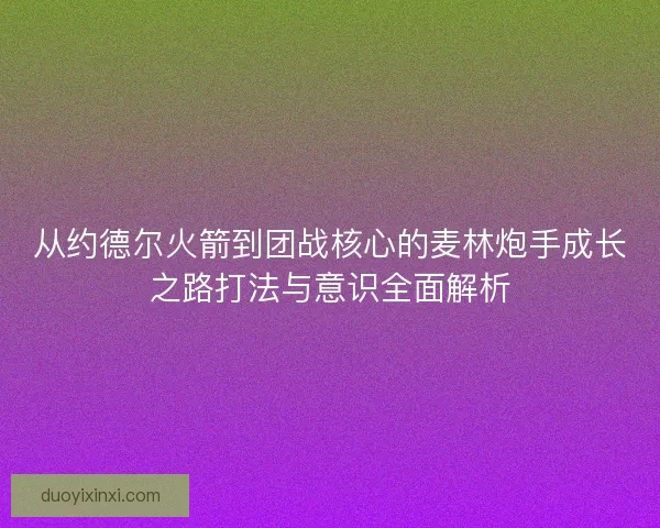 从约德尔火箭到团战核心的麦林炮手成长之路打法与意识全面解析